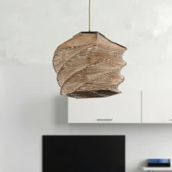 Suspensions / Lustres|OLTEN Suspension bohème forme ruche - effet bambou