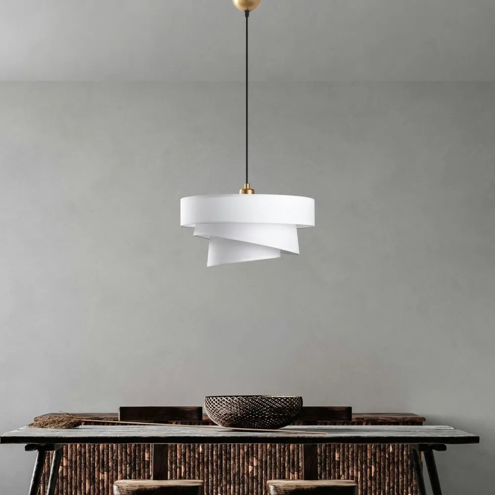 Suspensions / Lustres|ZURICH Suspension de chambre design – blanche, effet ruban