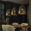 Suspensions / Lustres|RALF Suspension de table en métal, 3 abat-jour XL perforés