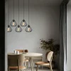 Suspensions / Lustres|ERZIN Suspension de table noire design diamant 5 abat-jour