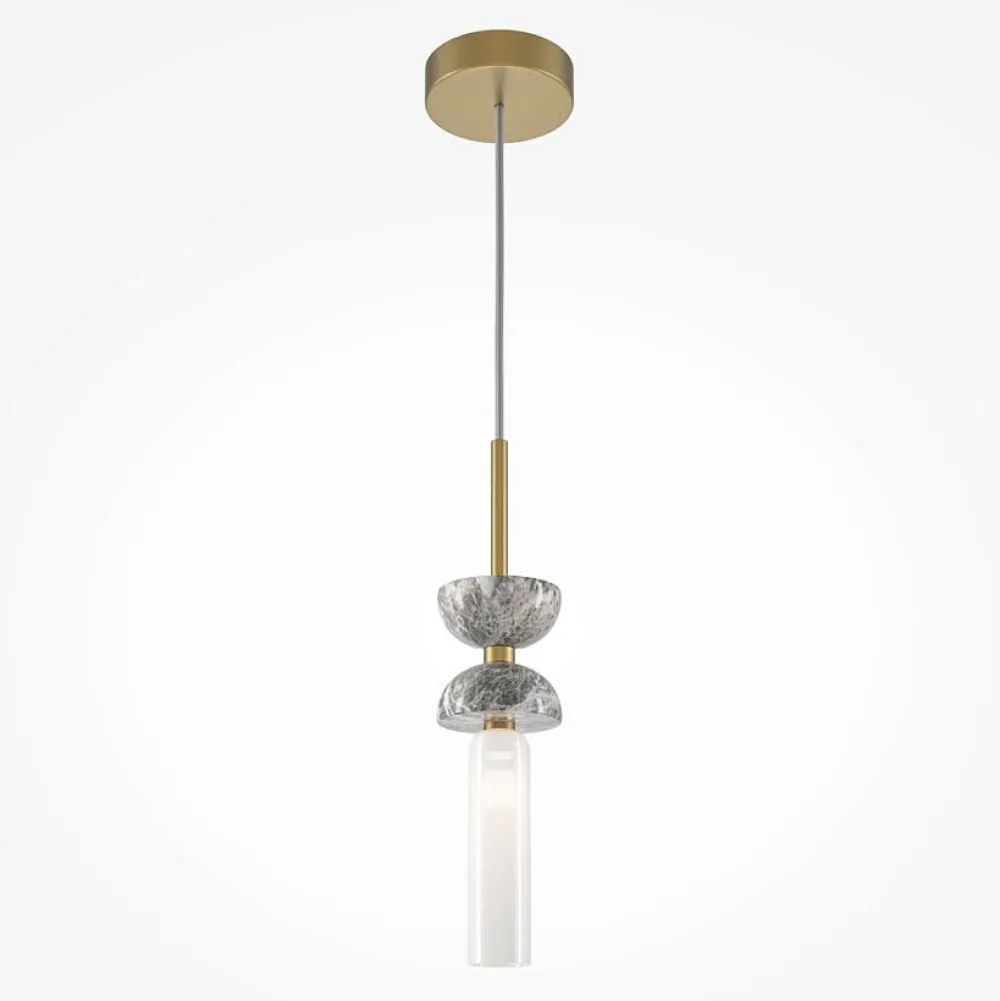 Suspensions / Lustres|ENID Suspension design blanche – sablier marbre & verre blanc