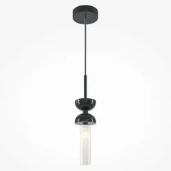 Suspensions / Lustres|ENID Suspension design blanche – sablier marbre & verre blanc