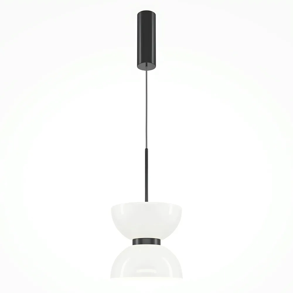 Suspensions / Lustres|ENID Suspension design dorée – sablier en verre blanc