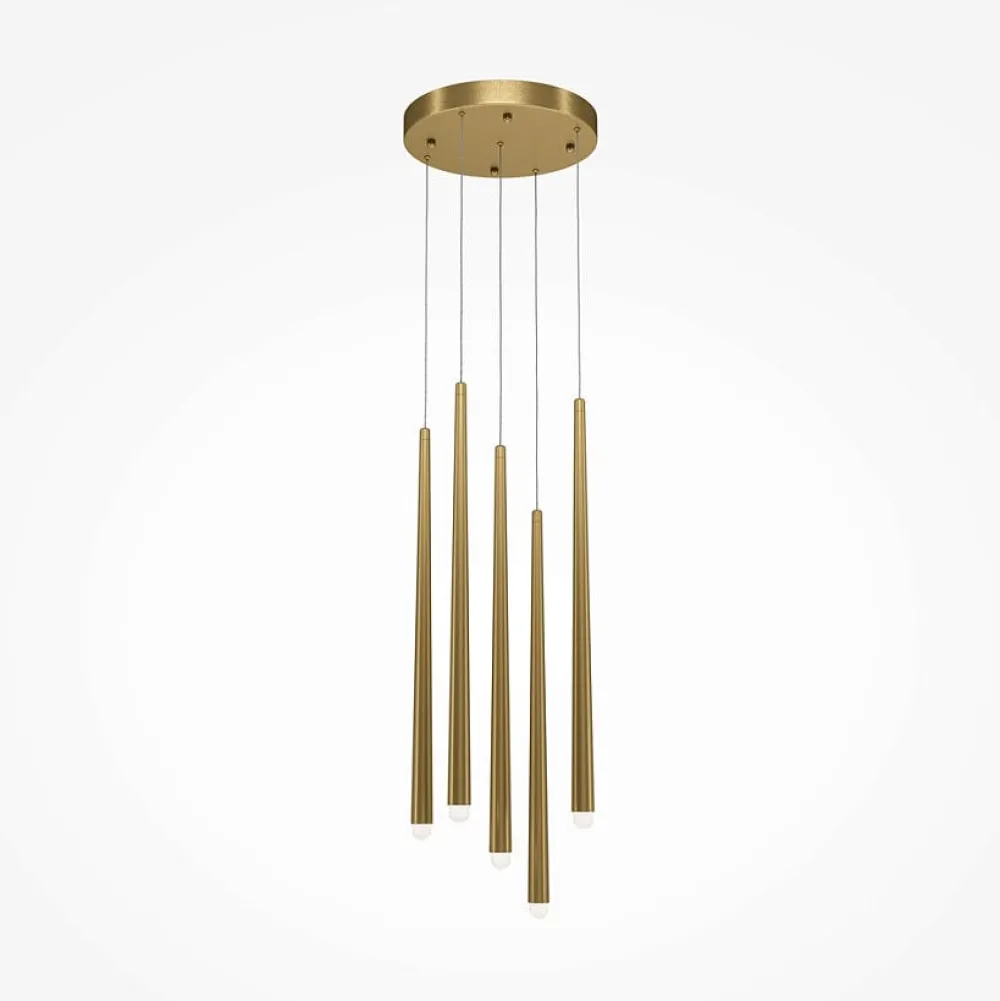 Suspensions / Lustres|AURORA Suspension design dorée LED - 5 tiges verticales