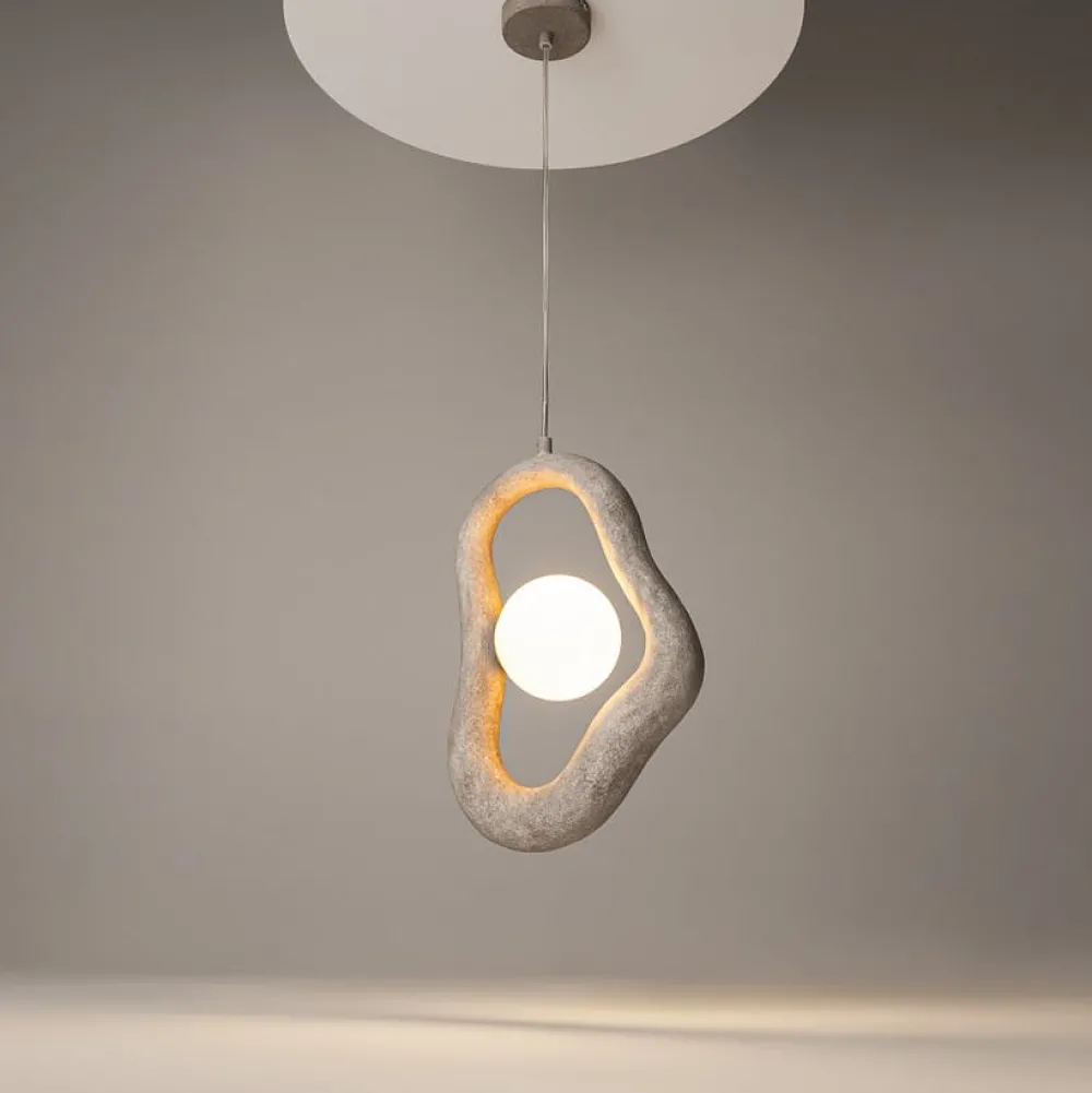 Suspensions / Lustres|LULING Suspension design effet béton gris – globe central