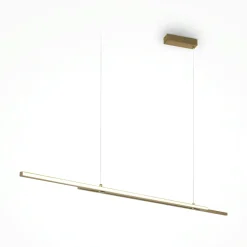Suspensions / Lustres|SALEM Suspension design LED – double barre dorée minimaliste