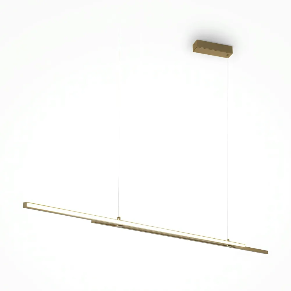 Suspensions / Lustres|SALEM Suspension design LED – double barre dorée minimaliste