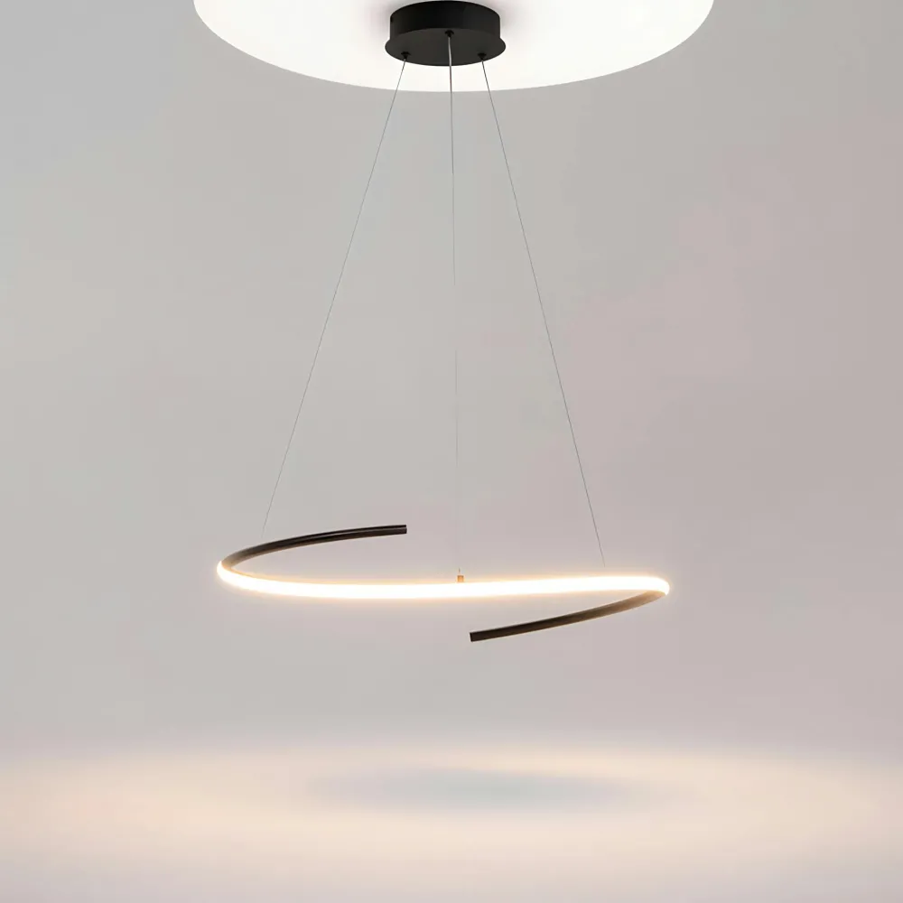 Suspensions / Lustres|AVA Suspension design LED avec boucle noire stylisée