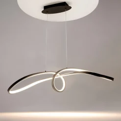 Suspensions / Lustres|AVA Suspension design LED avec boucle dorée stylisée