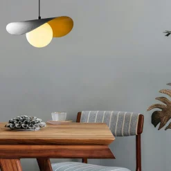 Suspensions / Lustres|SINOP Suspension design noire & doré abat-jour galbé 1 globe