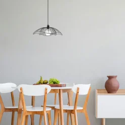 Suspensions / Lustres|SINOP Suspension design noire filaire forme fleur 50 cm