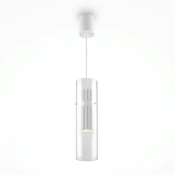 Suspensions / Lustres|TAVA Suspension design verre – cylindre noir et transparent