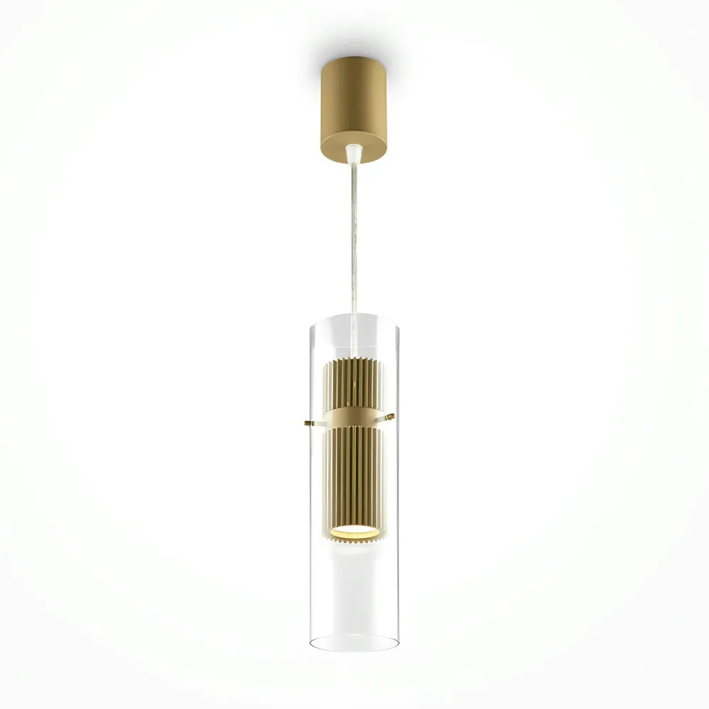 Suspensions / Lustres|TAVA Suspension design verre – cylindre noir et transparent