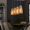 Univers Déco·Scandinave Hygge|Suspensions / Lustres|Lucknow Suspension en bois ajourée 4 lampes