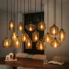 Suspensions / Lustres|NOVA Suspension en verre strié 15 lampes ambrées