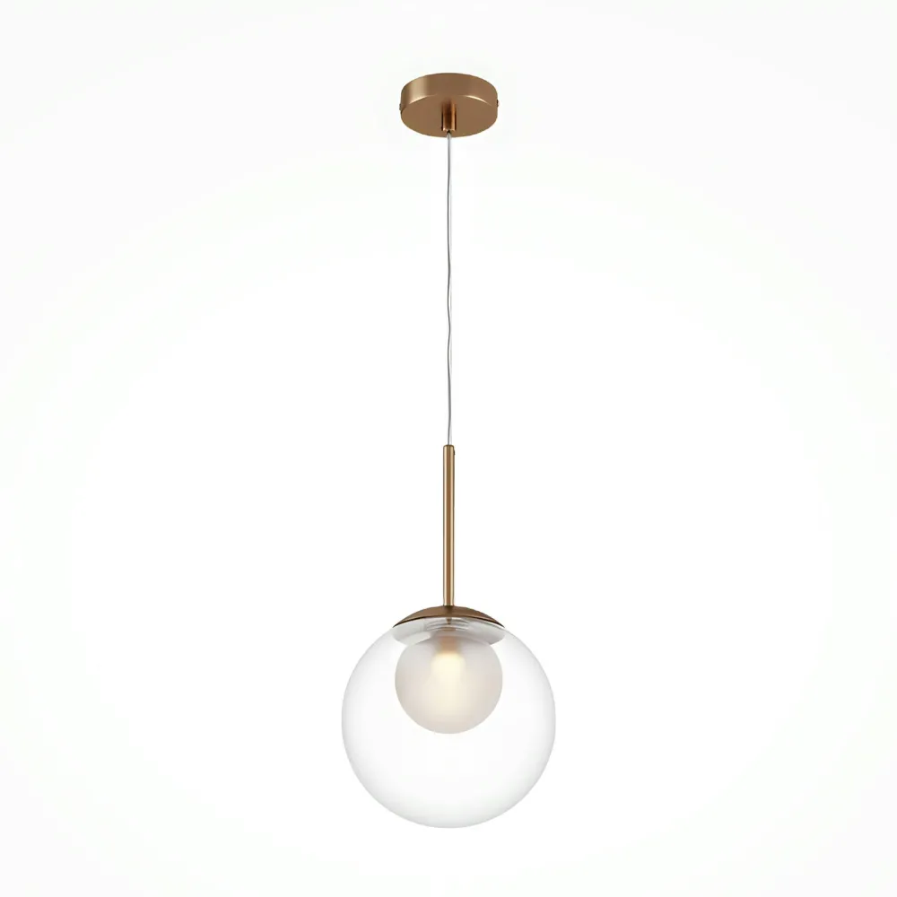 Suspensions / Lustres|DELTONA Suspension globe en verre & tige or, 20 cm