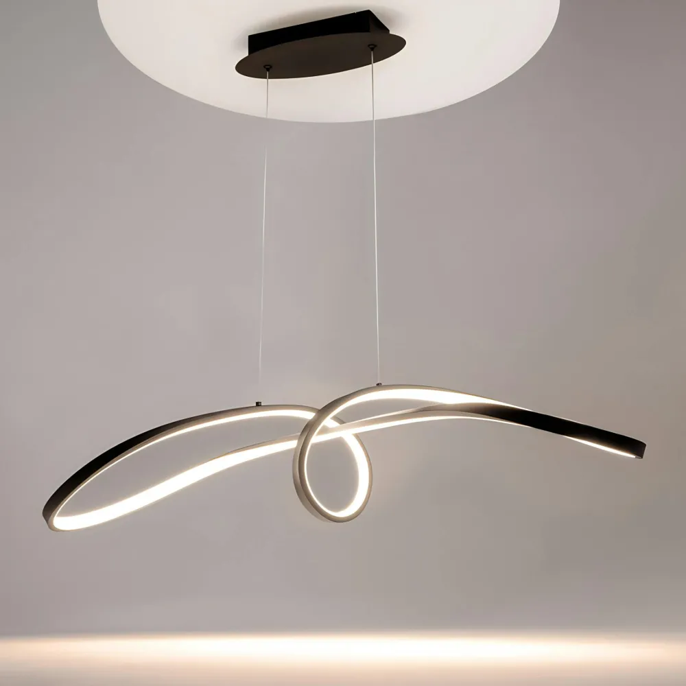 Suspensions / Lustres|AVA Suspension LED design - ruban doré style minimaliste