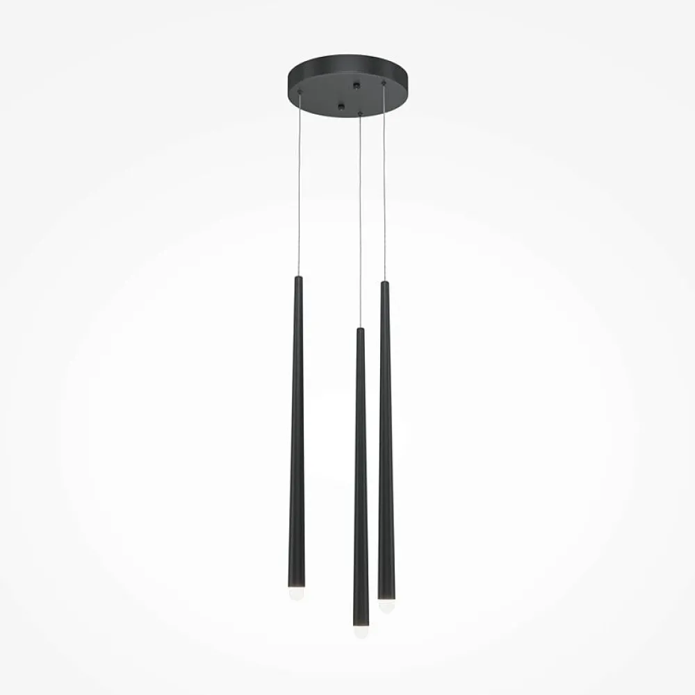 Suspensions / Lustres|AURORA Suspension LED design noire - 1 tige verticale