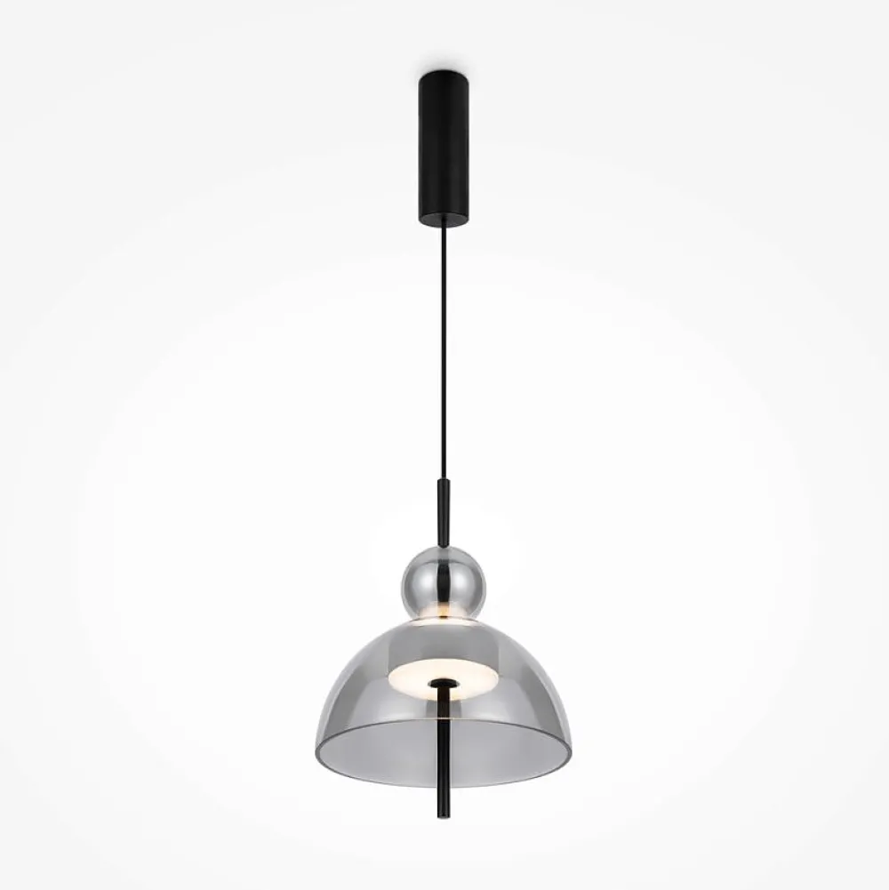 Suspensions / Lustres|NORA Suspension LED moderne - verre gris silhouette ronde