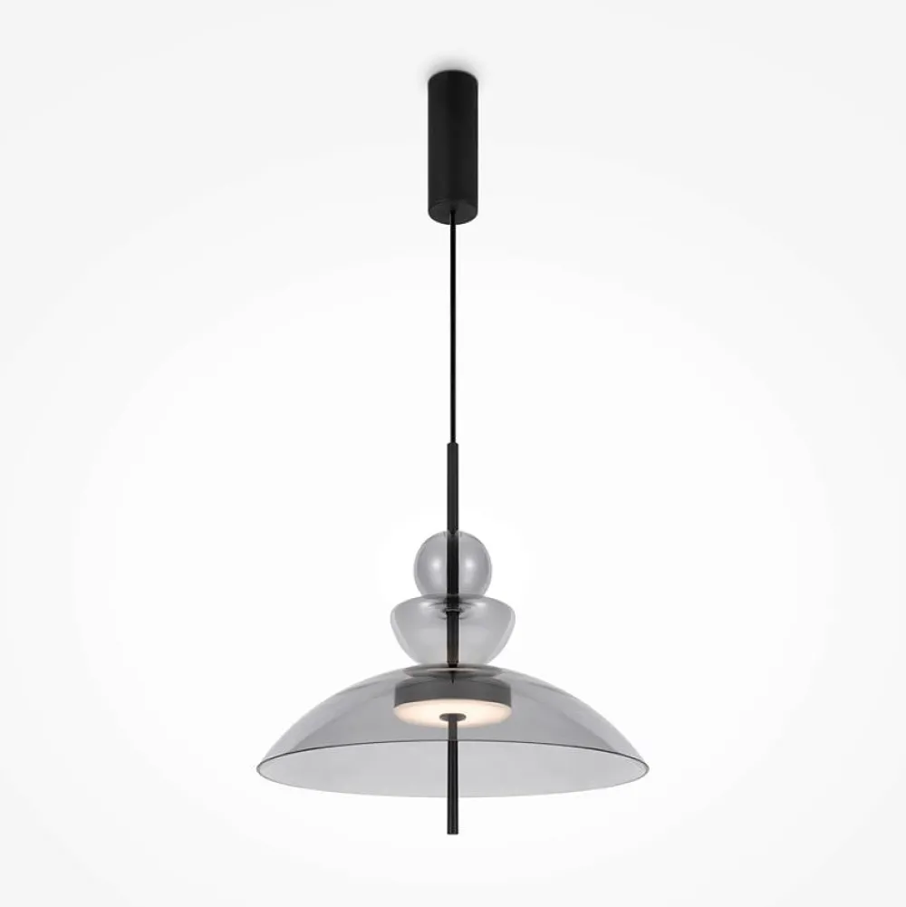 Suspensions / Lustres|NORA Suspension LED moderne - verre fumé silhouette ronde