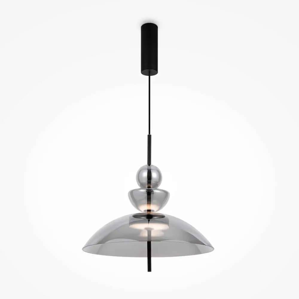 Suspensions / Lustres|NORA Suspension LED moderne - verre fumé silhouette ronde