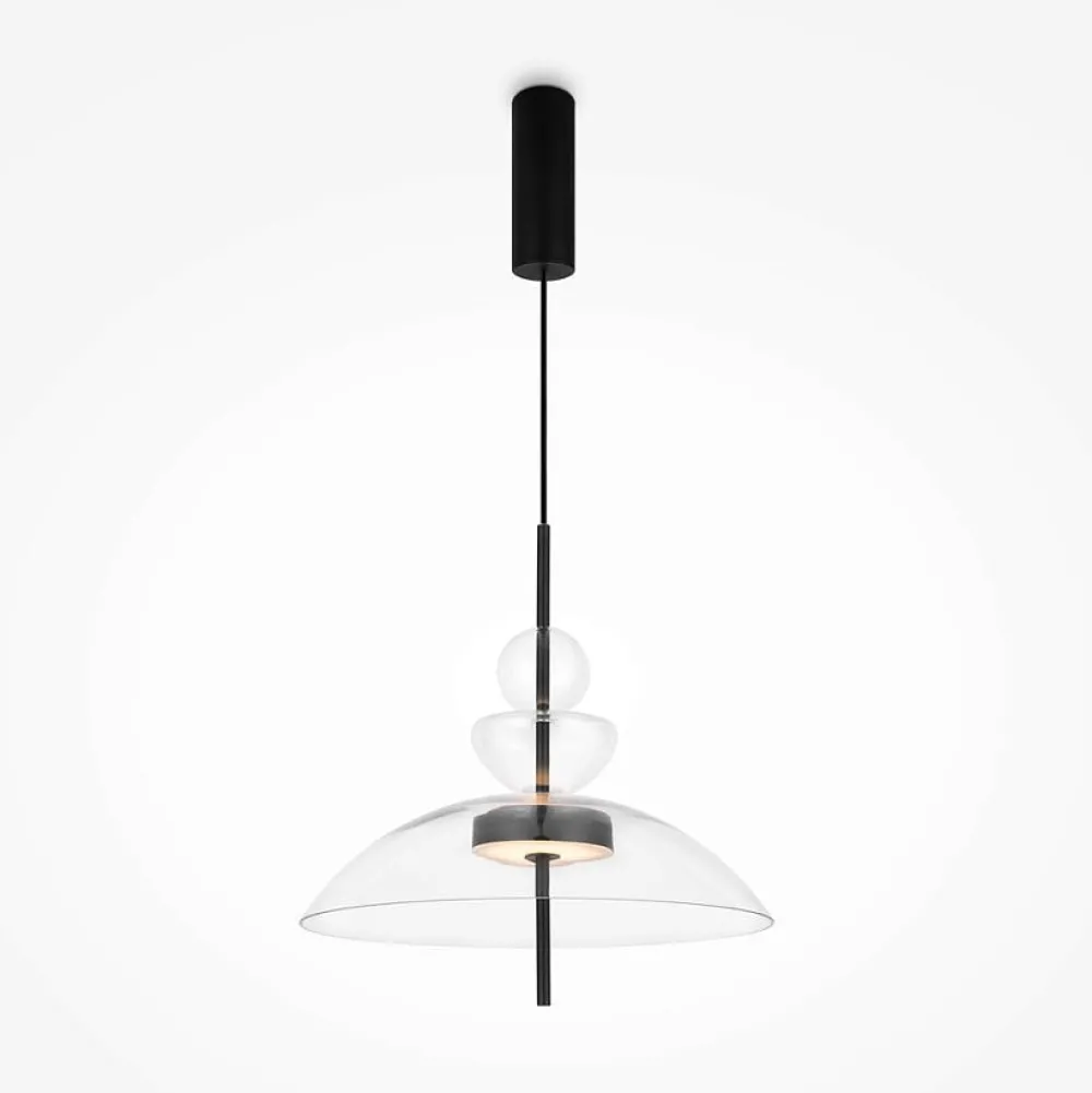 Suspensions / Lustres|NORA Suspension LED moderne - verre fumé silhouette ronde