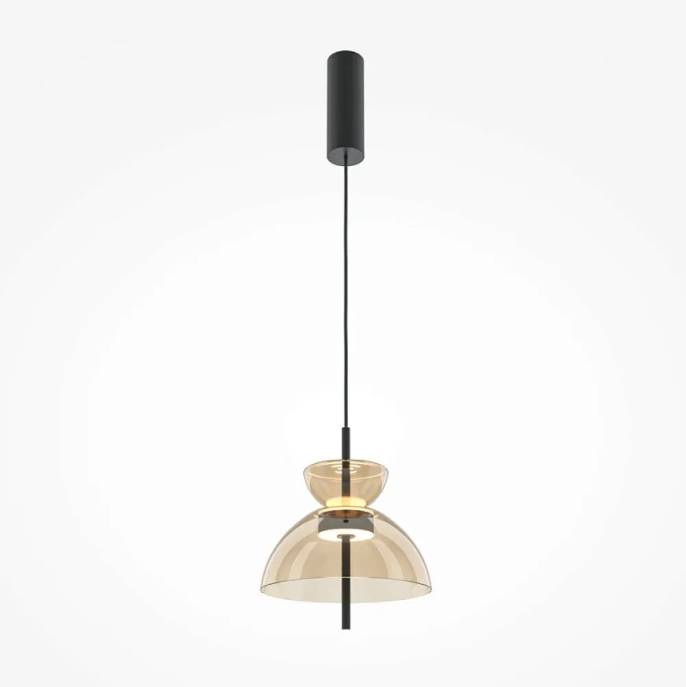 Suspensions / Lustres|NORA Suspension LED moderne - verre ambré silhouette cloche