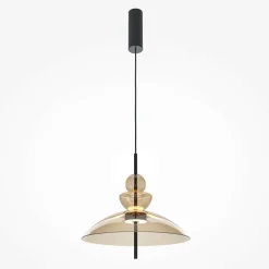 Suspensions / Lustres|NORA Suspension LED moderne - verre ambré silhouette dôme