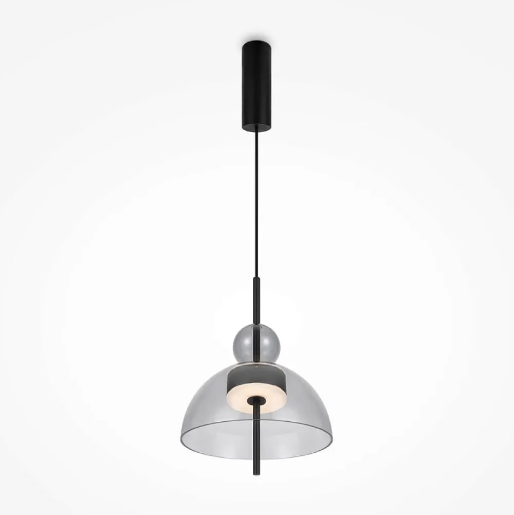 Suspensions / Lustres|NORA Suspension LED moderne - verre ambré silhouette dôme