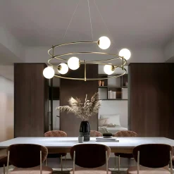 Suspensions / Lustres|DELTONA Suspension moderne - 6 globes sur structure spirale