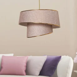 Suspensions / Lustres|ZURICH Suspension moderne blanche - abat-jour triple, moderne