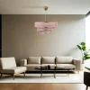 Suspensions / Lustres|ZURICH Suspension moderne couleur blush – abat-jour triple