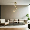 Suspensions / Lustres|SIERRE Suspension moderne dorée 4 globes verre ambré