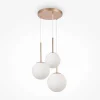 Suspensions / Lustres|DELTONA Suspension moderne dorée - 3 globes en grappe