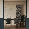 Suspensions / Lustres|SOLANA Suspension moderne double arche - verre gris fumé