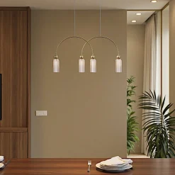 Suspensions / Lustres|SOLANA Suspension moderne double arche - verre dépoli