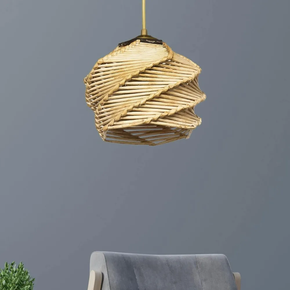 Suspensions / Lustres|ZURICH Suspension moderne en tissu - gris et écru