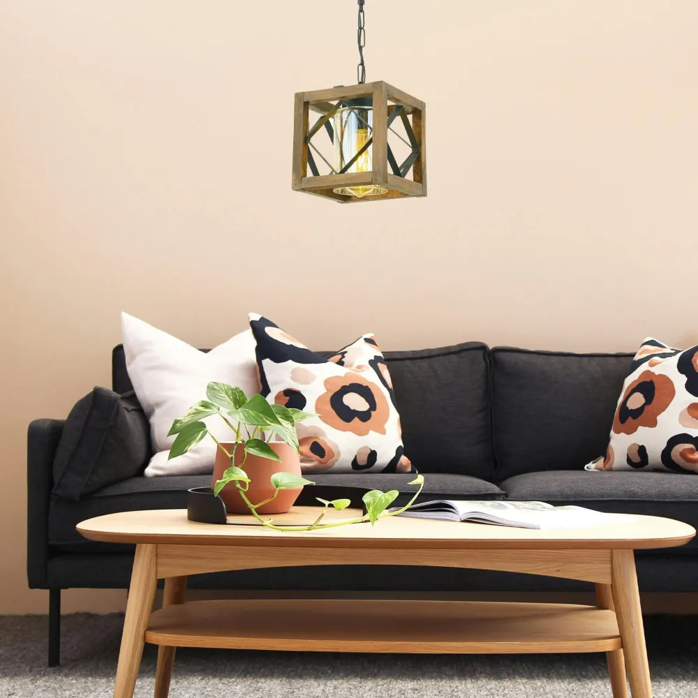 Suspensions / Lustres|ZURICH Suspension moderne en tissu - abat-jour bicolore