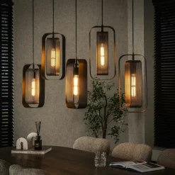 Suspensions / Lustres|ZURICH Suspension moderne en tissu – double abat-jour