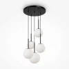 Suspensions / Lustres|DELTONA Suspension moderne noir & blanc – 5 globes en grappe