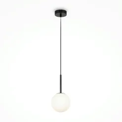 Suspensions / Lustres|DELTONA Suspension moderne noir & blanc – 5 globes en grappe