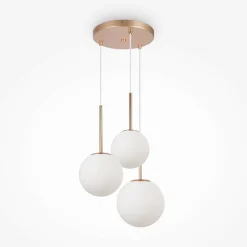 Suspensions / Lustres|DELTONA Suspension moderne noir & blanc – 5 globes en grappe