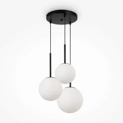 Suspensions / Lustres|DELTONA Suspension moderne noire - 3 globes en grappe