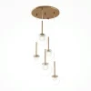 Suspensions / Lustres|DELTONA Suspension moderne verre & or - 5 globes en grappe