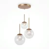 Suspensions / Lustres|DELTONA Suspension moderne verre & or - 3 globes en grappe