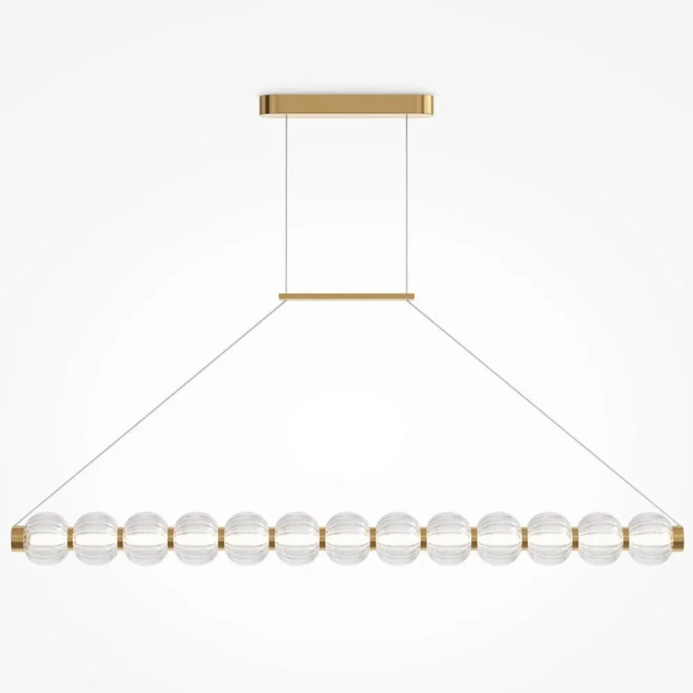 Suspensions / Lustres|BELLA Suspension moderne verre - perles ciselées forme trapèze