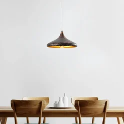 Suspensions / Lustres|SILE Suspension métal effet cuivre brossé – forme soucoupe