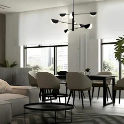 Suspensions / Lustres|LENORE Suspension noire design – abat-jour pliés, 8 lampes