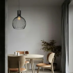 Suspensions / Lustres|ERZIN Suspension noire filaire – design globe moderne