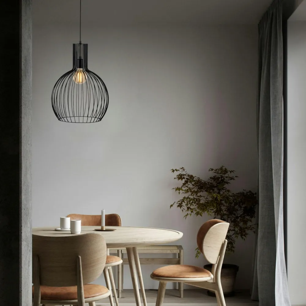 Suspensions / Lustres|ERZIN Suspension noire filaire – design globe moderne